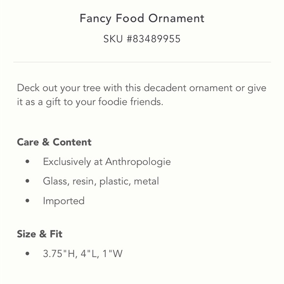 Fancy Food Ornament - Picture 9 of 16